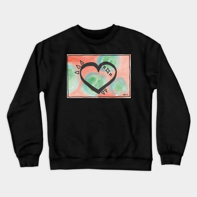 Love heart watercolor artwork Crewneck Sweatshirt by HFGJewels